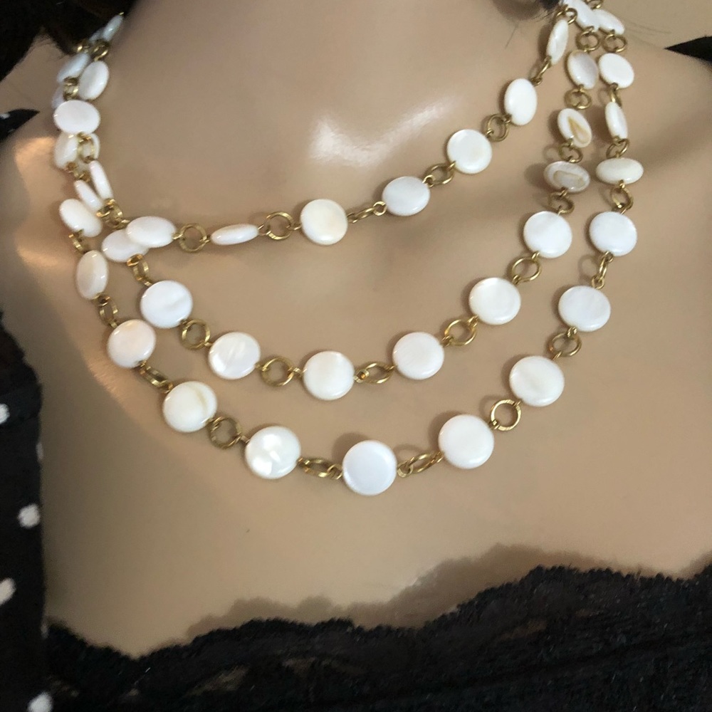 Pearl/gold 3-strand necklace